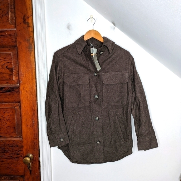 EVERLANE Women's Heather Brown Cotton Oversized Shirt Jacket Shacket NEW Size XS - Picture 1 of 6